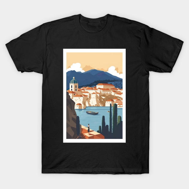 Dubrovnik Croatia Illustration Drawing T-Shirt by unrealartwork